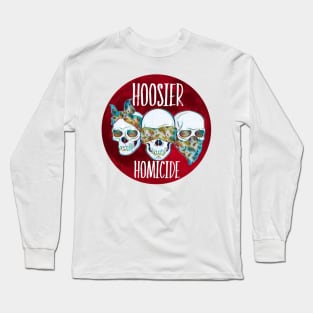 Hoosier Homicide Red Moon Skulls Long Sleeve T-Shirt